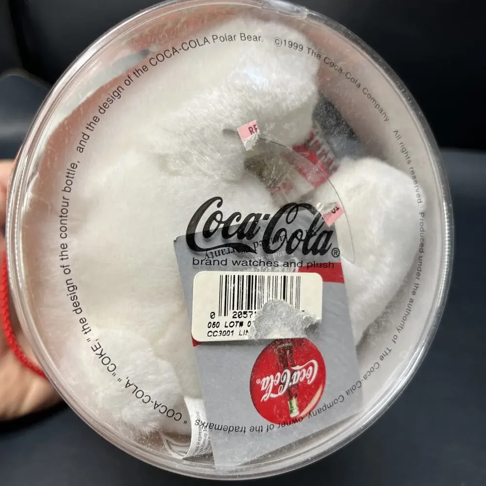 NOS Coca Cola Plush Polar Bear w/ Watch - Celebrating Over 100 Years of Coke